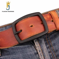 fajarina quality mens retro 38mm width belt folded genuine leather man black clasp buckle belts for men styles jeans n17fj196
