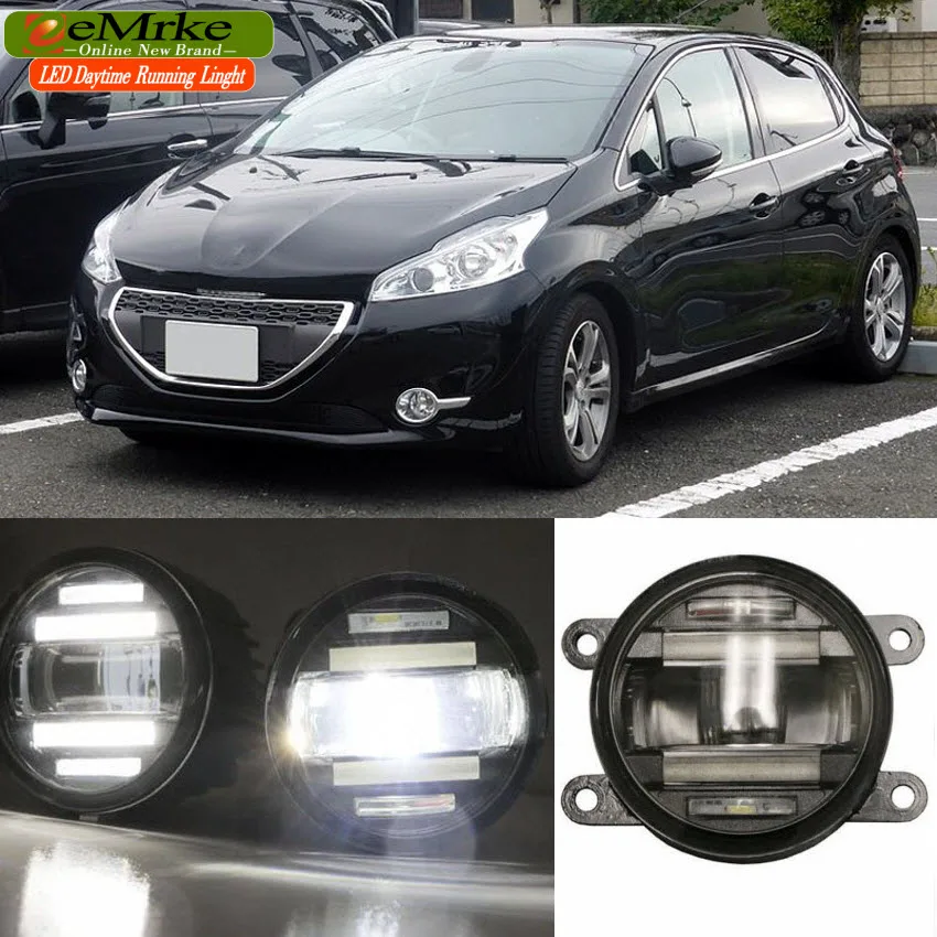 EeMrke 2 в 1 светодиодный DRL противотуманный светильник для Peugeot 207 208 301 307 3008 407 4007 с