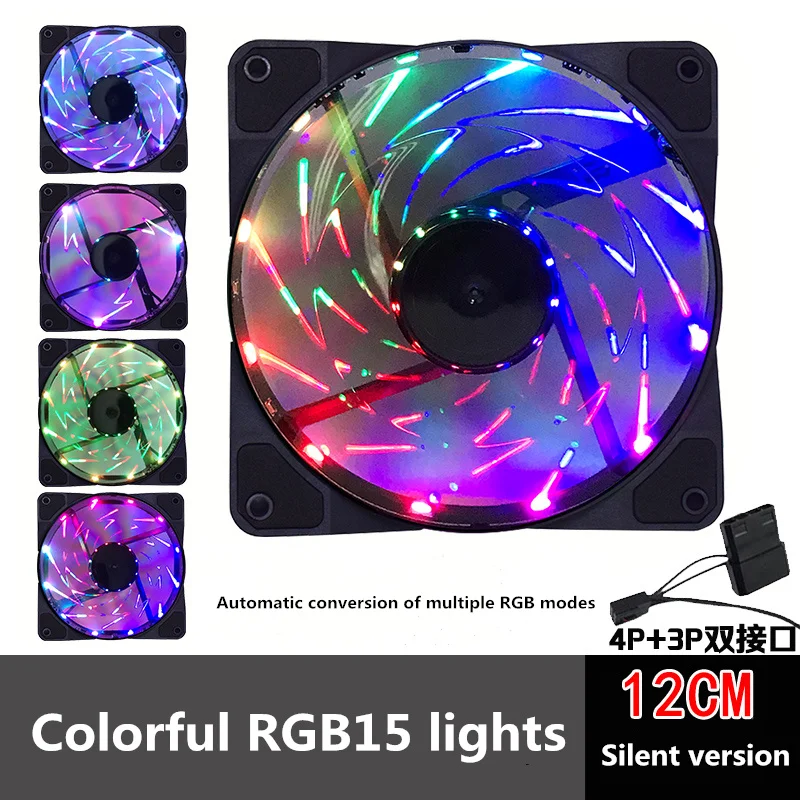 

Новый оригинальный настольный компьютер чехол Вентилятор охлаждения (12 см); 120x120x25 мм светодиодный светильник 12V Ультра-тихий 3-жильный 4-контактный двойной интерфейс радиатора