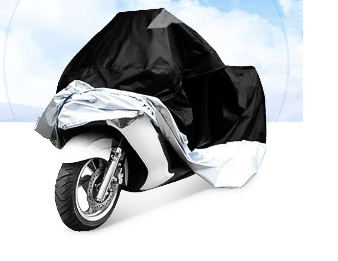 Black and Silver Мотоциклетный Чехол для harley Street Glide Ультра классический мотоцикл защита от дождя палатка Touring Honda out/indoor Moto Cover - Цвет: Black and Silver