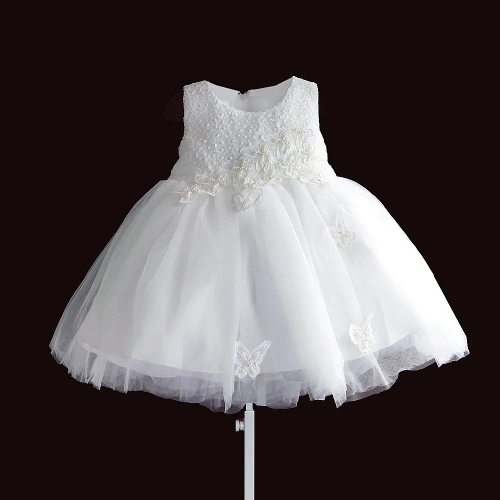 Рождественское платье для девочек без рукавов с вышитыми жемчужинами и