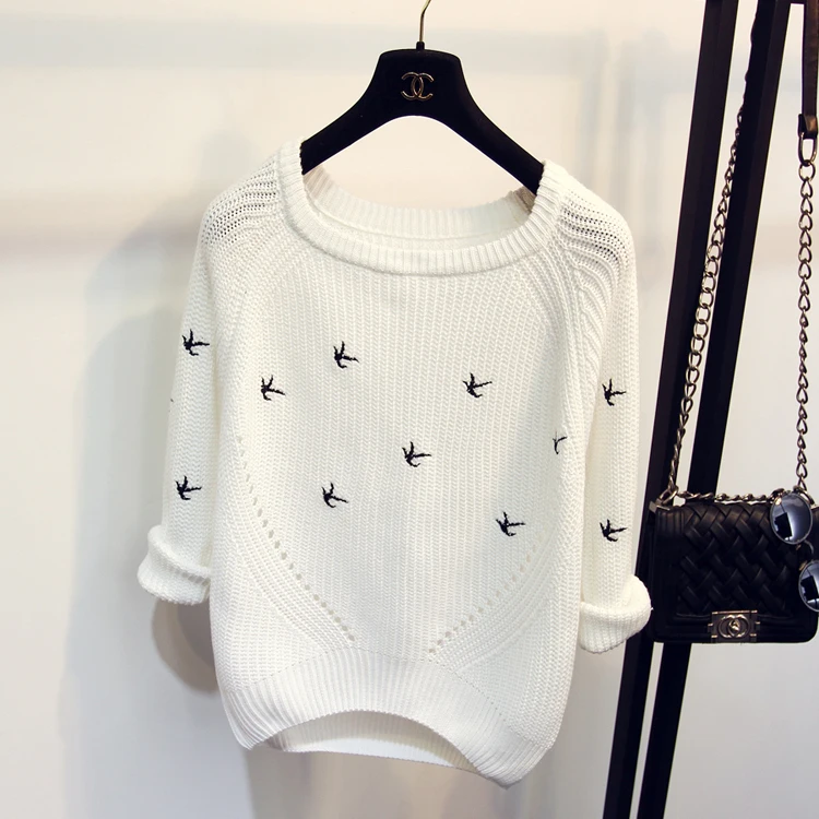 Rice white Новое поступление Primavera Outono Moda Camisola das mulheres De Alta qualidade повседневные блузы Mulheres pullooveres de Jumper Solto - Цвет: Rice white