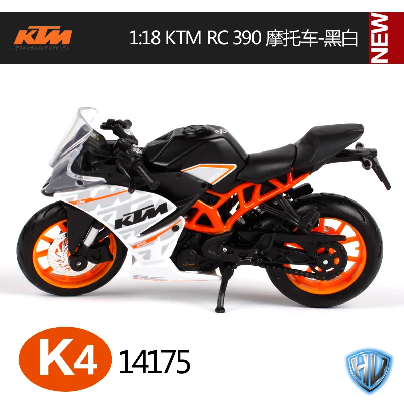 14175 MAISTO 1:18 KTM RC 390 Мотоцикл Велосипед литая модель игрушки в коробке 14175 - Цвет: 14175