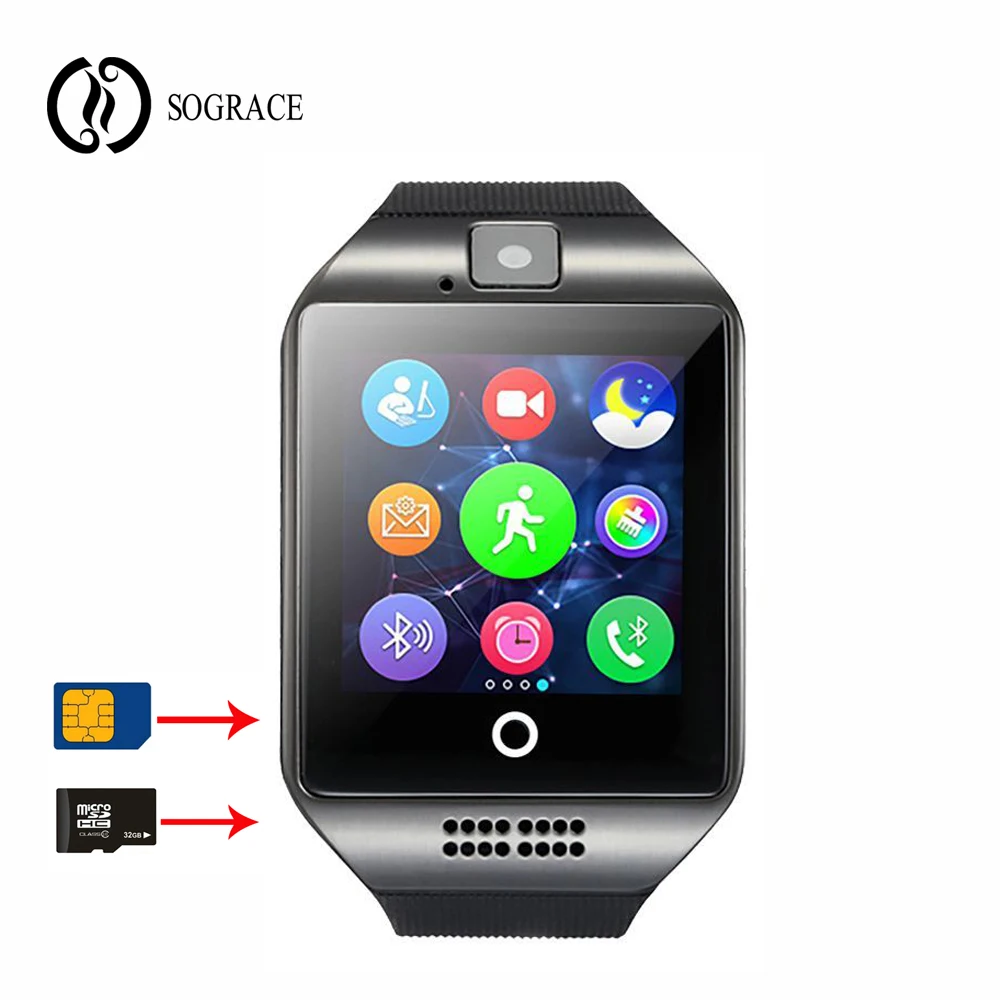 Q18 Reloj Смарт-часы с Sim и TF слот для карт нажмите сообщение Камера Bluetooth Подключение
