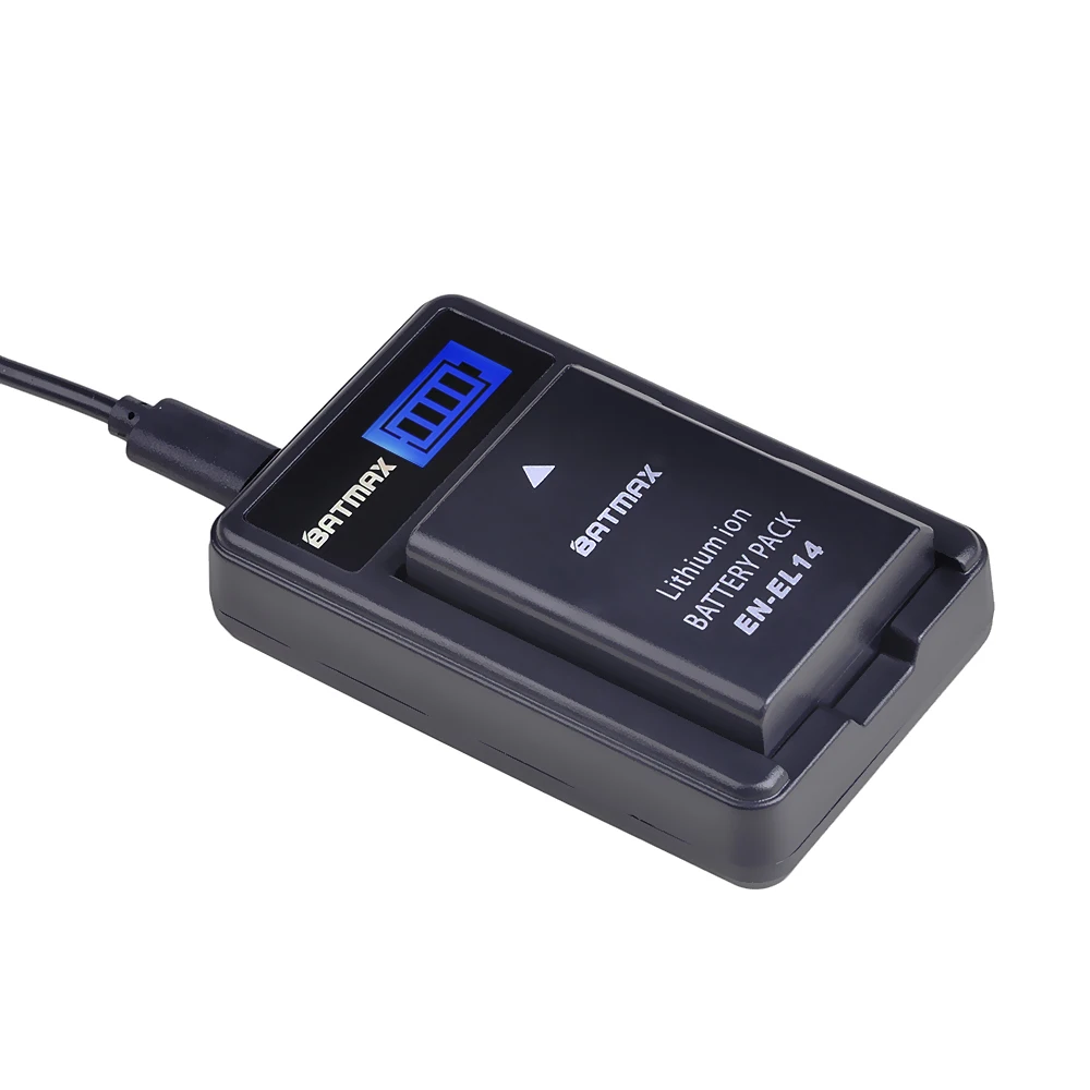 Batmax 1 шт. EN-EL14 EN-EL14A Камера Батарея+ ЖК-дисплей USB Зарядное устройство для Nikon D3100 D3200 D3300 D3400 D3500 D5600 D5100 D5200 P7000