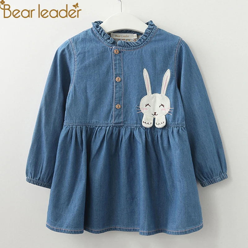 Bear Leader/джинсовое платье для девочек; коллекция года; комплект одежды для детей; Осенняя повседневная одежда для девочек; платье; детская одежда