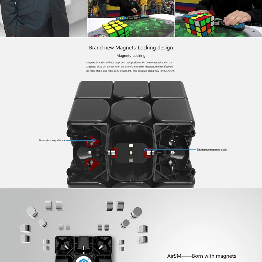 GAN 356 Air SM скоростной куб магнитное позиционирование Супер Скоростной Магнитный 3x3 Cubo Magico Gan356 Air SM 3x3x3 Магнитный магический куб