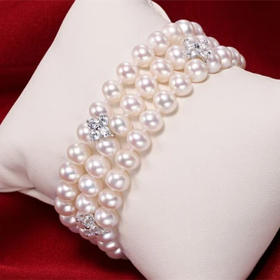 Женский браслет из натурального пресноводного жемчуга 6-7 дюймов | Украшения и