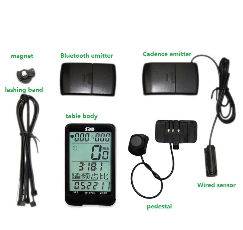 SUNDING Bike Wireless heart Rate Stopwatch Bicycle computer Speed Sensor Heart Belt White/Black Cycling Accessories | Спорт и