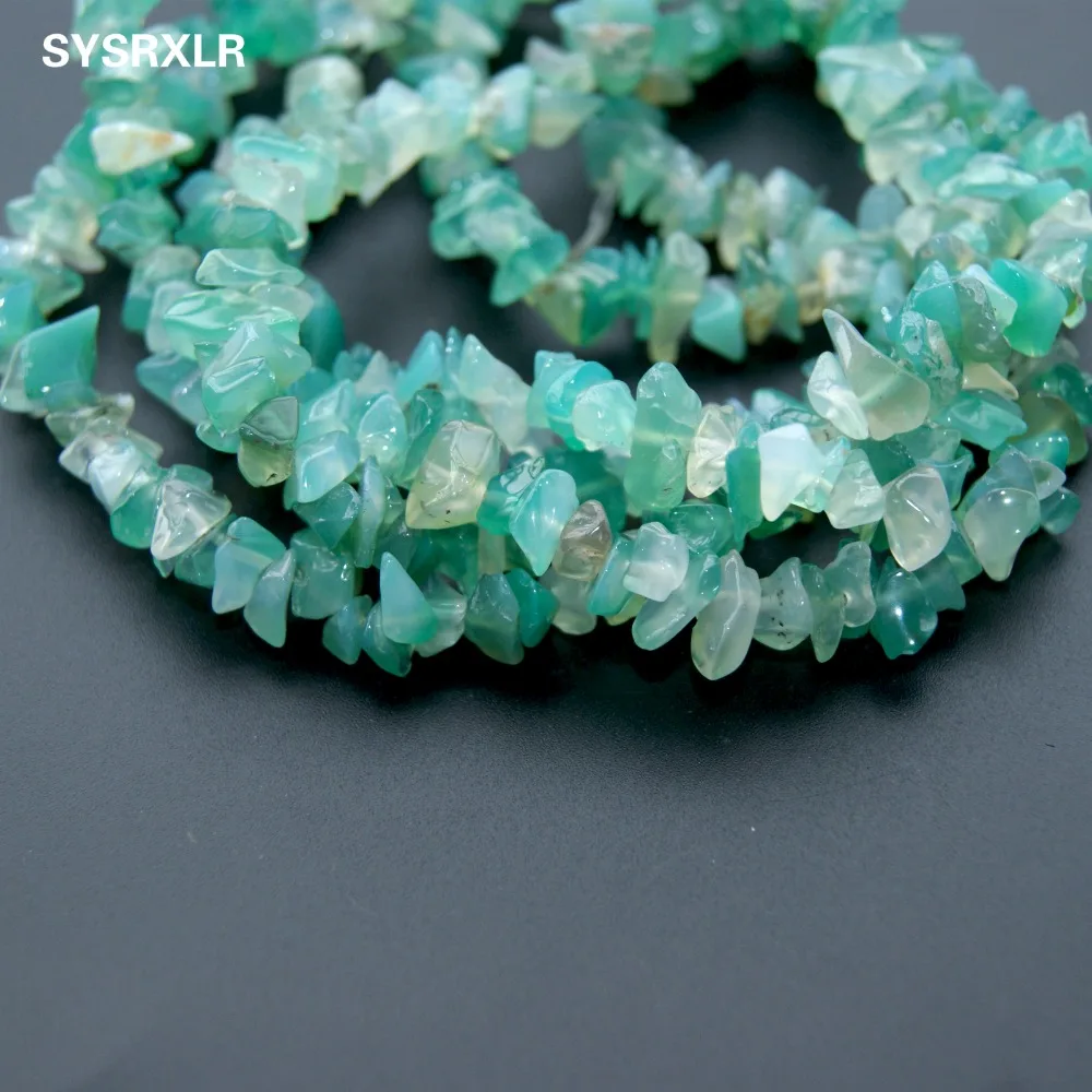 Оптом от 5 до 8 мм гравий неправильной формы из натурального зеленого камня Бисер