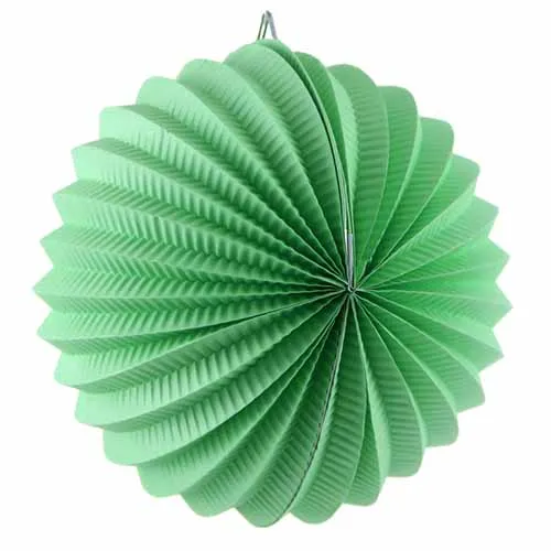 green 19 см плиссе в гармошку бумажные фонари арбуз круглые фонари для свадьбы День рождения душ события Детские вечерние украшения комнаты - Цвет: green