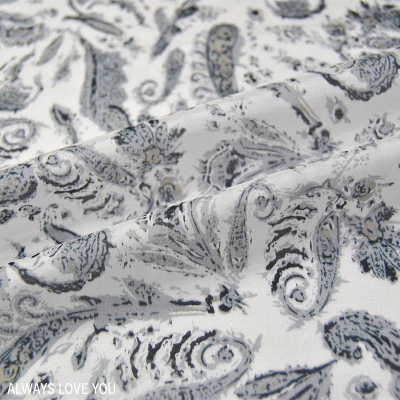 LEO & LIN кешью с цветочным паттерном и белым ширина шелк хлопка Тонкий Прозрачный