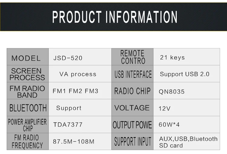 Аудио Bluetooth автомобильный Радио стерео MP3 плеер AUX IN FM USB 1 Din 12 V в тире Авто