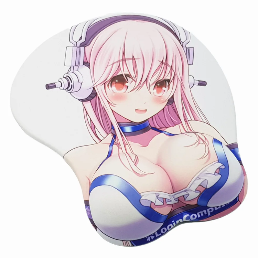 Коврик для мыши Super Sonico Anime 3D Oppai с мягким гелевым упором на запястье|mouse pad|oppai mouse