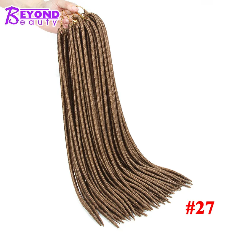 #27 Beyond beauty синтетические вязанные крючком искусственные Locs волосы для наращивания Омбре плетение волос крючком косички 2X замки черные - Цвет: #27