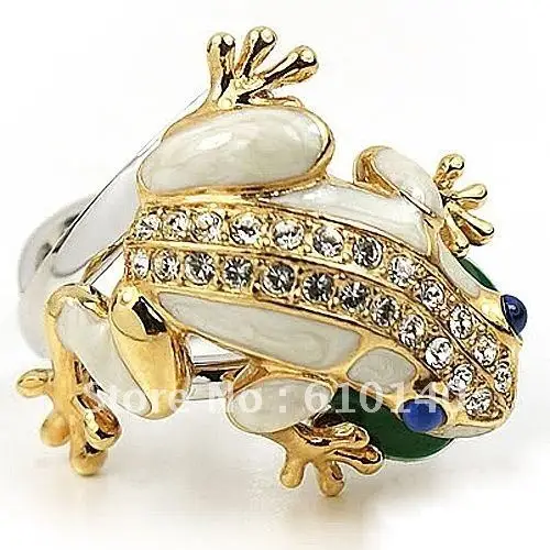 6 шт. Милые лягушка кристалл Размер кольца: 8 #|ring size|crystal ringring ring |