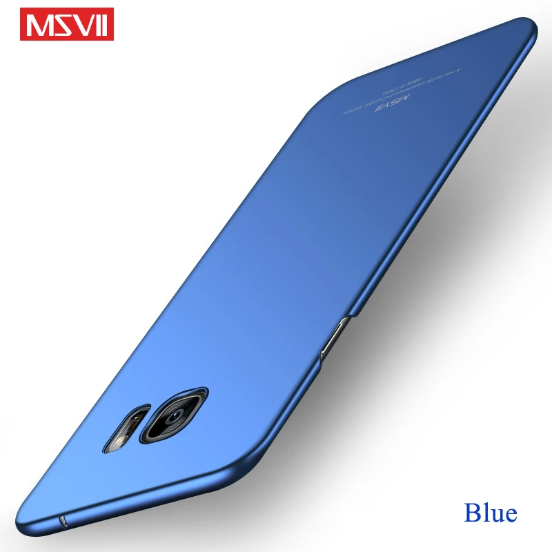 Для samsung Galaxy S7 Edge чехол MSVII кольцо на палец Тонкий чехол для samsung S7 S 7 твердая задняя крышка для Galaxy S7 Edge чехол S7 - Цвет: Blue