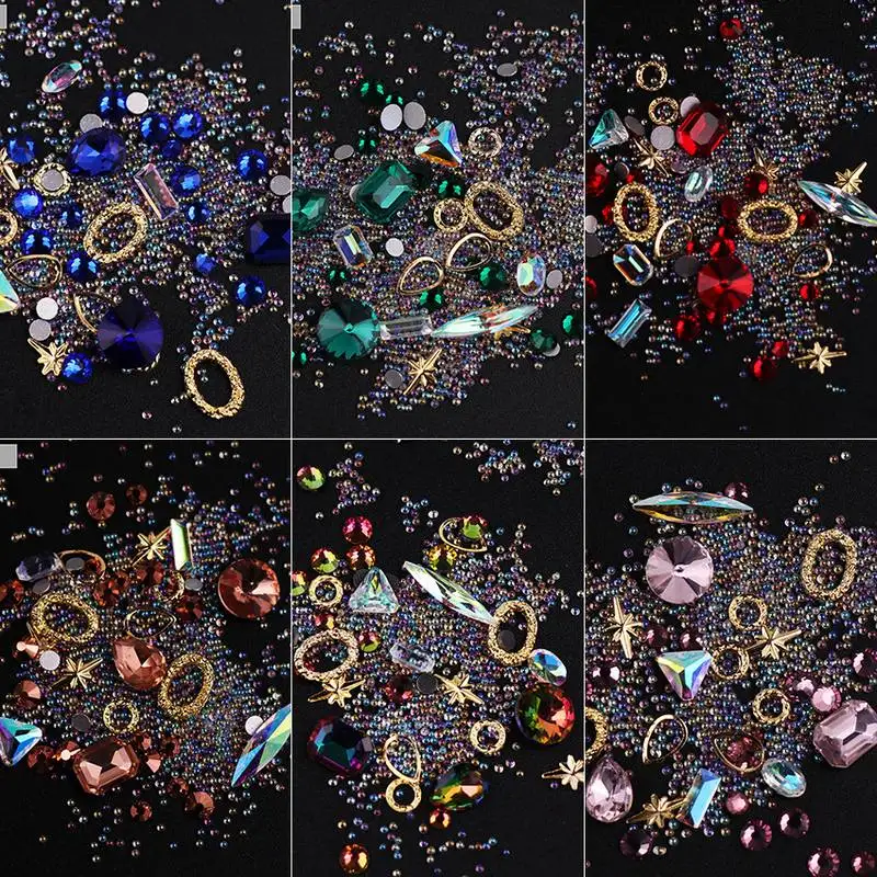 1 коробка смешанные формы Опал Стразы драгоценные камни 3D наконечник Сверла