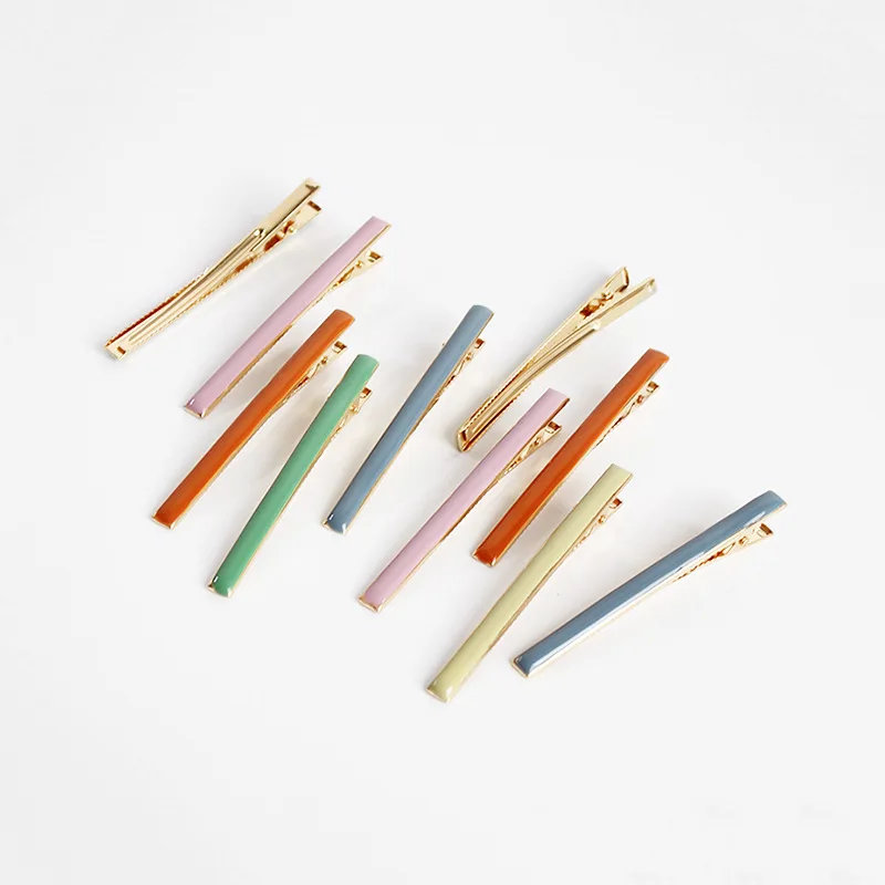 

Fashion Women Oil Drop Colorful Solid Color Long Barrettes Chic Elegant Bangs Hair Clips Women Hairpins Hair Jewelry D34