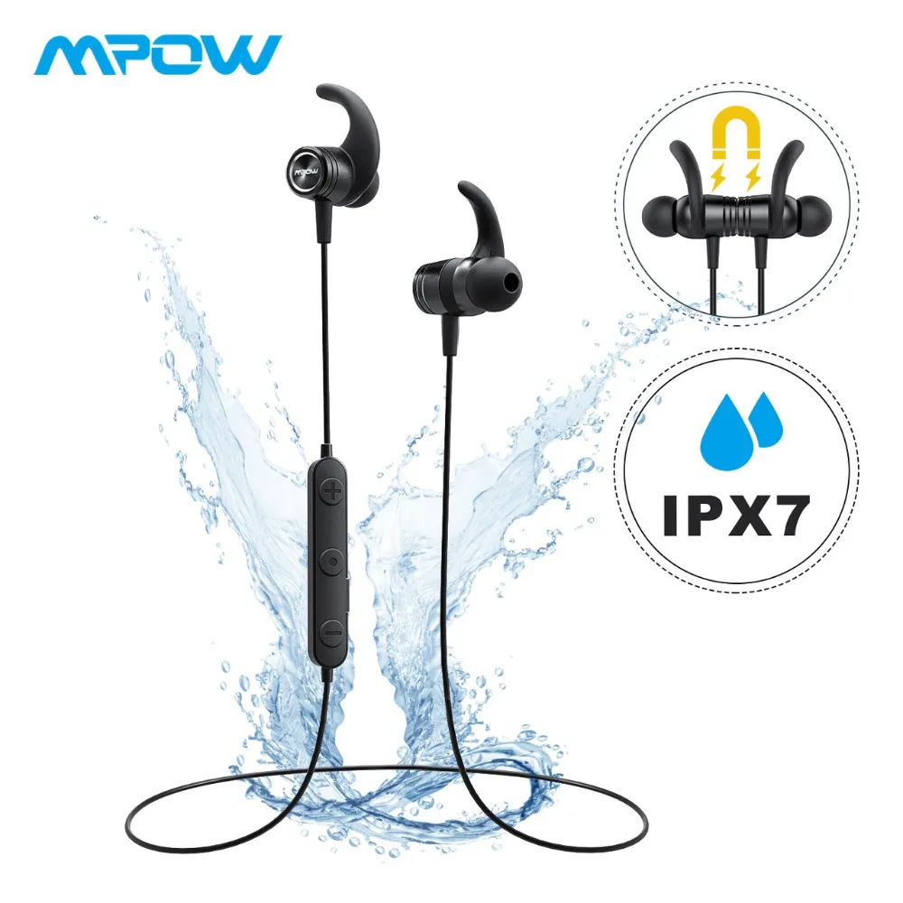 Mpow S10 магнитные IPX7 водонепроницаемые спортивные наушники HD стерео звук CVC 6 0