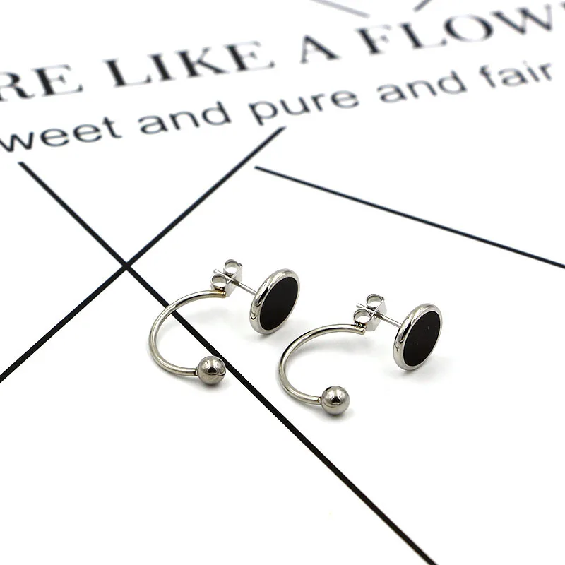 2017 New Womens Fashion Jewelry Stud Earring Titanium Circle Earrings for Women fashion ear stud | Украшения и аксессуары