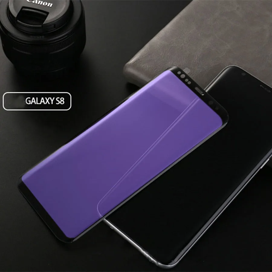 Для samsung S8 Plus, S9 Plus, s10 Plus, Lite, Note 8, 9, анти-УФ, фиолетовый, синий, светильник, отпечаток пальца, закаленное стекло, защита экрана