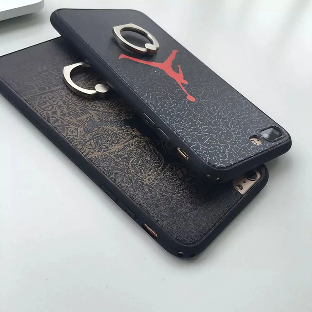 Иордания Чехол для iPhone 7 Plus Плюс Кольцо Держателя Kickstand Hard Cover iPhone7 ТПУ Рамка PC Back