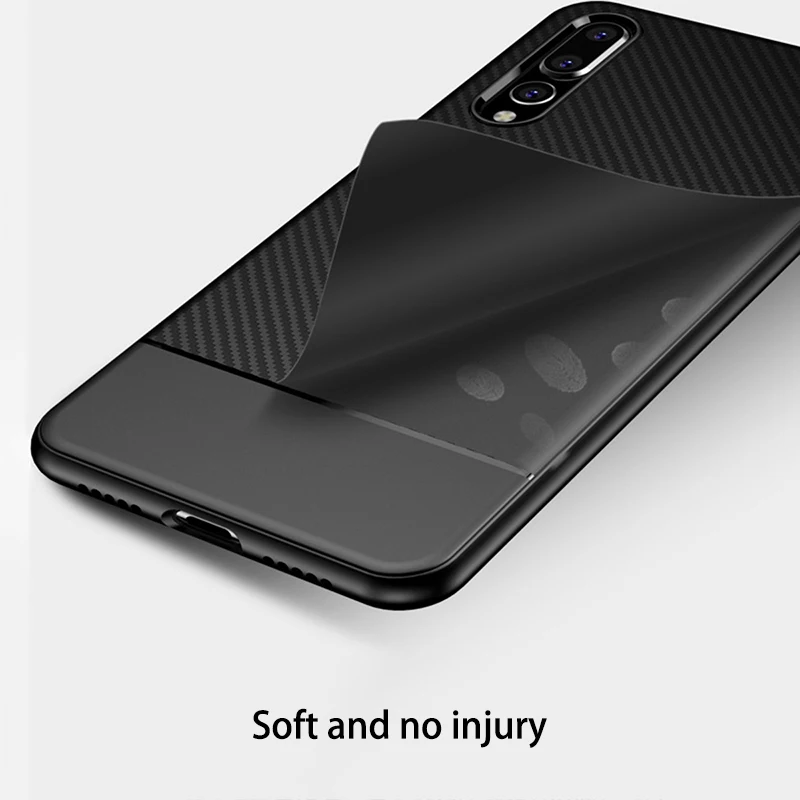 Роскошный чехол для Huawei Mate 10 P20 Pro противоударный защитный мягкий из углеродного