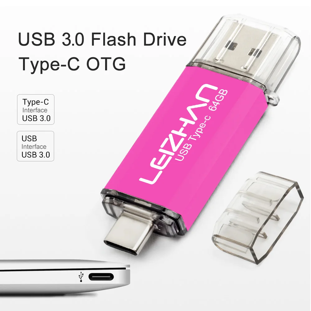 Флэш накопитель LEIZHAN usbc 128 ГБ USB C флэш 32 usb 3 0 64 type c 16 накопитель|USB флэш-накопители| |
