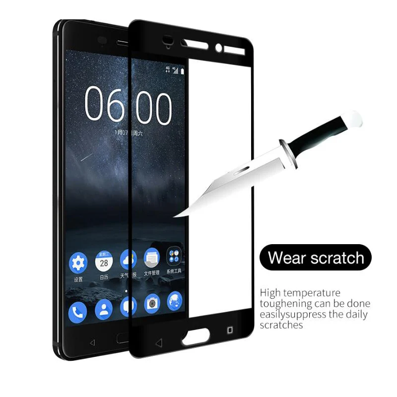 Защитное стекло закаленное 9h для Nokia 7 Plus 8 9 2 1 5 6 X5 X6 X7 plus|Защитные стёкла и плёнки