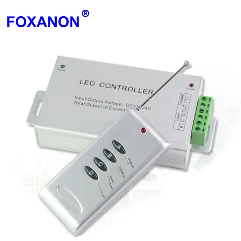 Foxanon DC 12 V-24 V 12A 4Key Беспроводной RF RGB пульт дистанционного управления Led RGB полосы для 5050 3528 RGB светодиодные ленты лампы