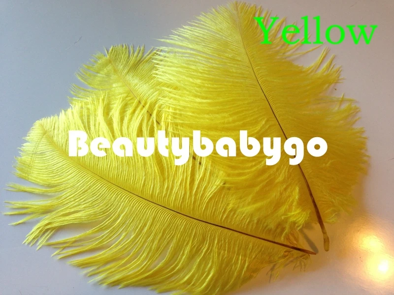 Заводские дешевые продажи 500 шт желтое окрашенное перо страуса 30-35 см/12-14 дюймов