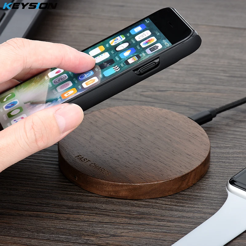 KEYSION Беспроводное зарядное устройство приемник чехол для iPhone 7 7 Plus 6 6s Plus QI качество PC матовый зарядная задняя крышка для iPhone7