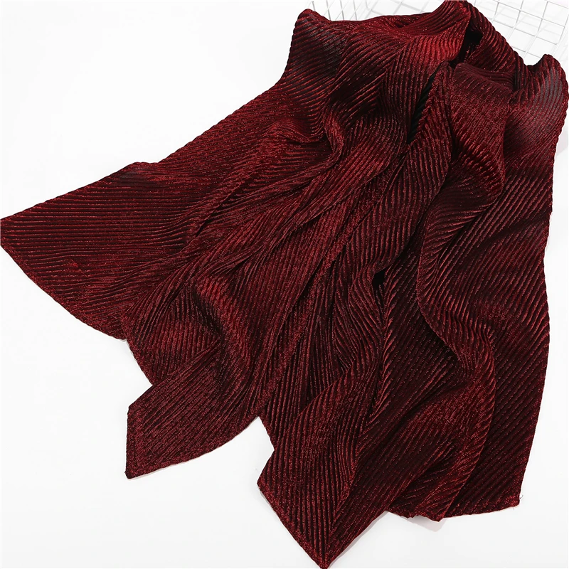 

2019 NEW pleated maxi hijabs scarf elegant shawl plain glitter muslim hijab women wrinkle scarves shawls shinny muffler 1 pc