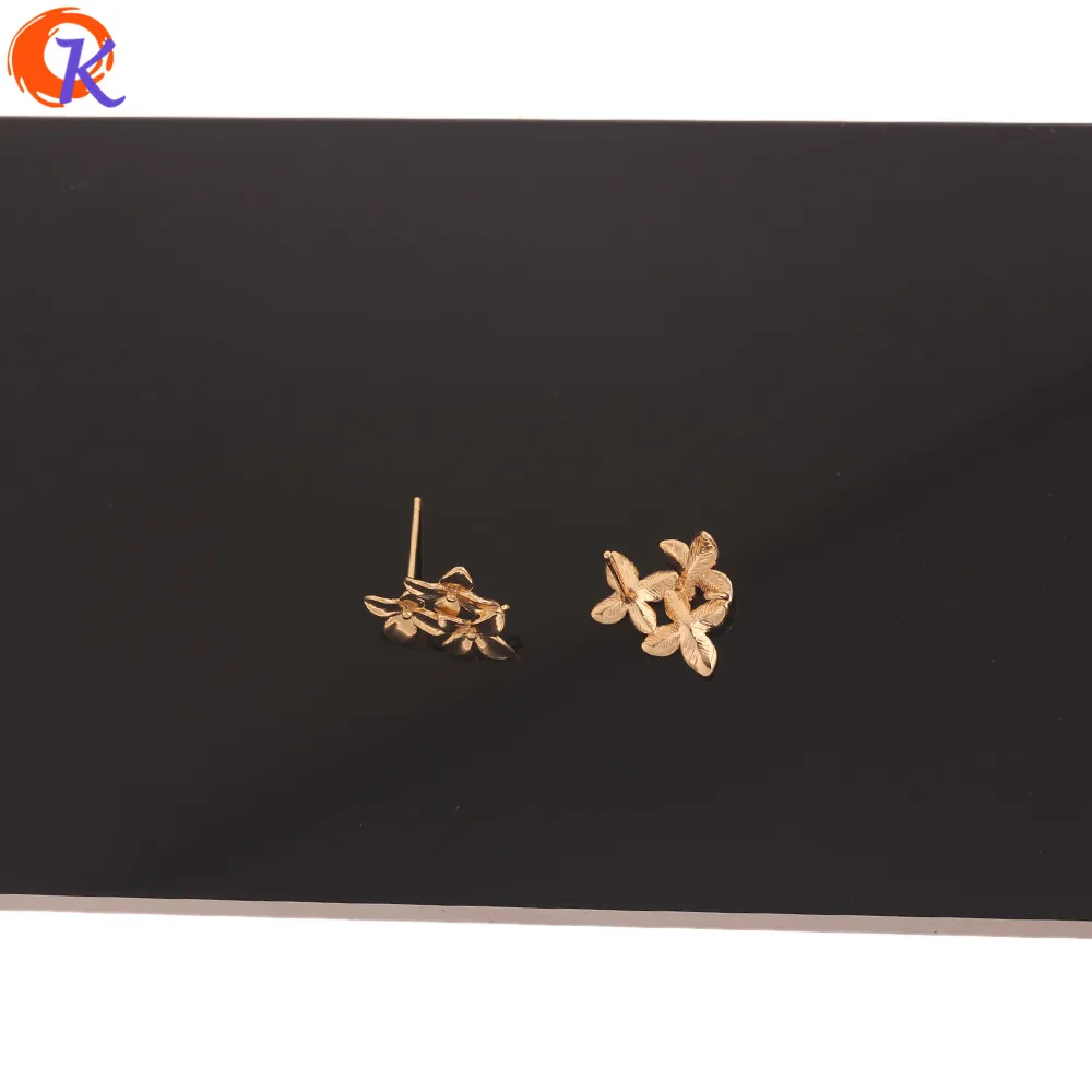 

Cordial Design 30Pcs 13*14MM Jewelry Accessories/DIY/Earrings Stud/Genuine Gold Plating/Flower Shape/Hand Made/Earring Findings