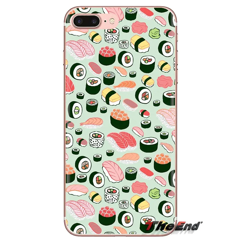 Sushi Salmon Crab Vegetables Transparent TPU Cover Bag For Samsung Galaxy S3 S4 S5 Mini S6 S7 Edge S8 S9 S10 Plus Note 3 4 5 8 9 |