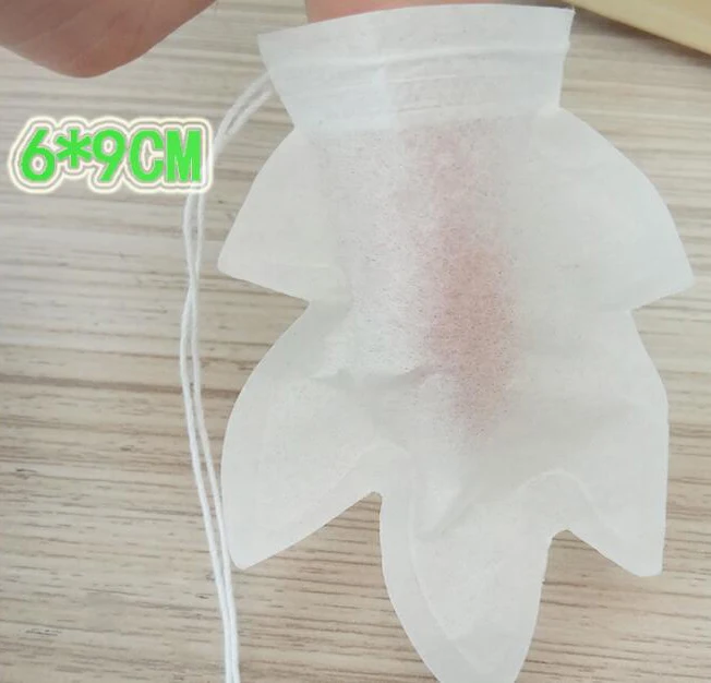 2000 шт./лот чайные пакетики в форме листа пустые с фильтрующей бумагой для