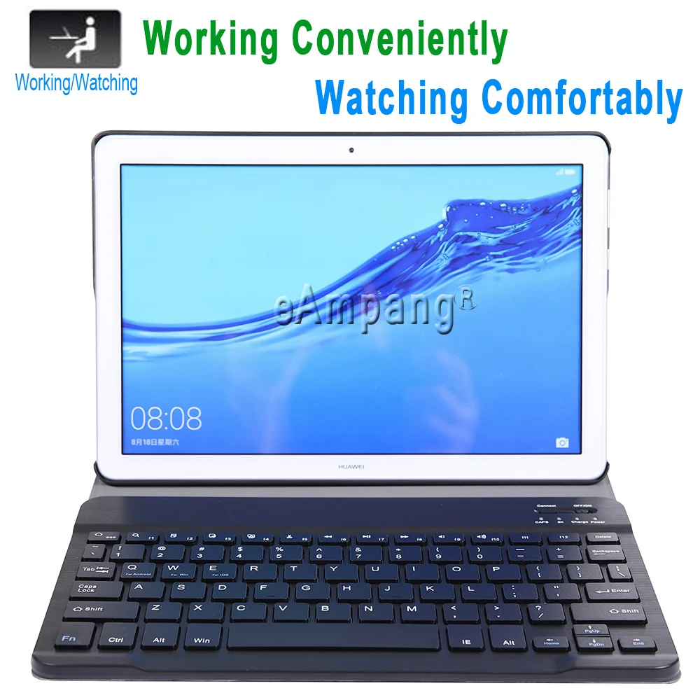 Чехол для Huawei MediaPad T5 10 Обложка съемная Bluetooth-клавиатура Магнитный кожаный чехол 1