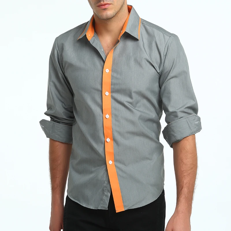 Brand 2018 Fashion Placket Male Shirt Long-Sleeves Tops British Business Casual Mens Dress Shirts Slim Men XXXL | Мужская одежда