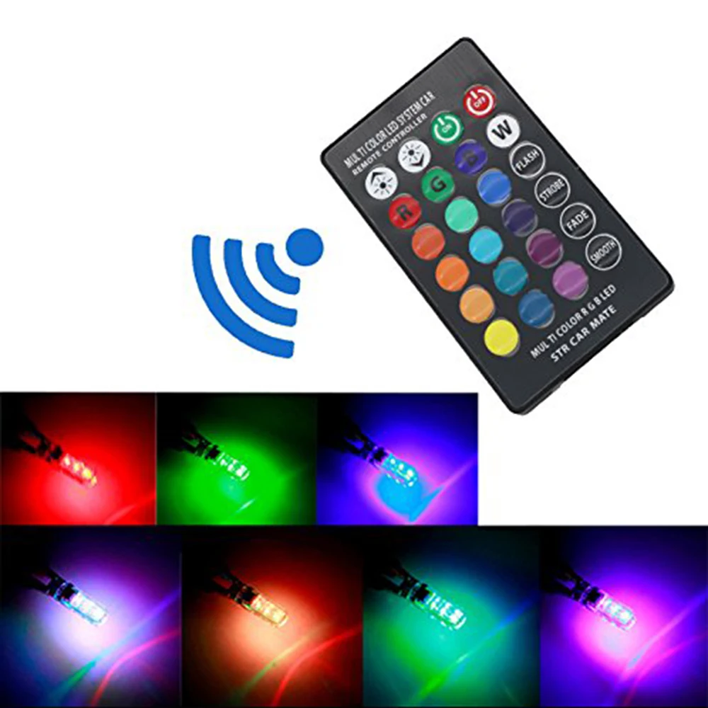 YSY 1 комплект новый красочный автомобильный светильник T10 5050 6SMD RGB W5W инструмент