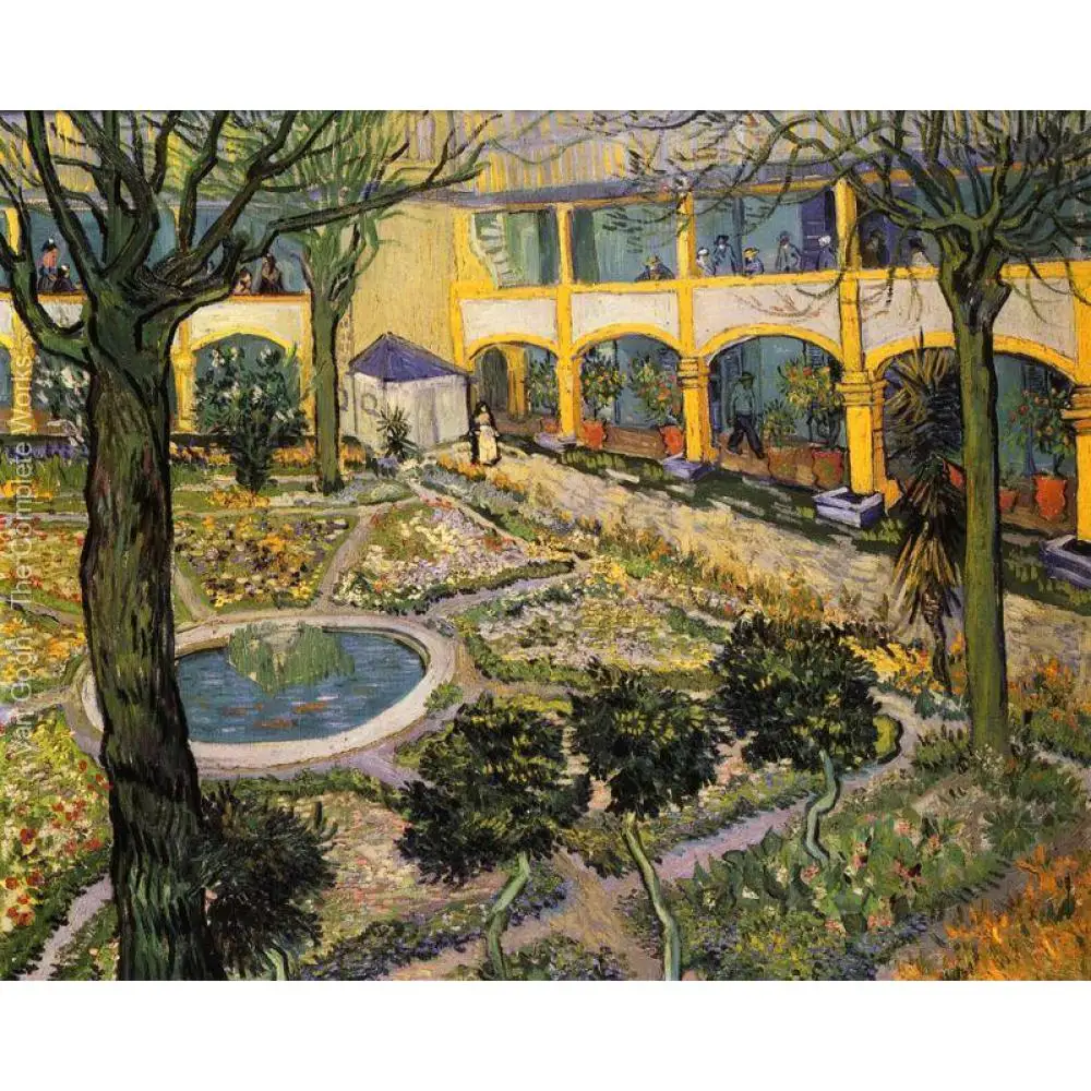 

Courtyard of the Hospital in Arles by Vincent Van Gogh Oil paintings reproduction Landscapes art hand-painted home decor