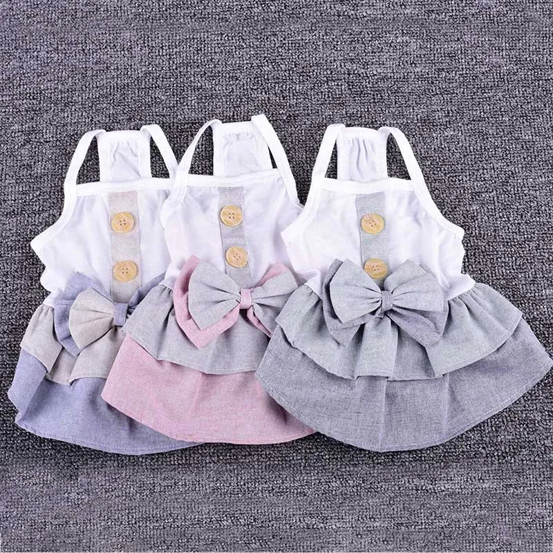 

Cooling Summer Pet Buckle Dresses Dog Costumes Puppy Wedding Apparel Dress For Spring Large Small Dogs Coats Pet Clothing