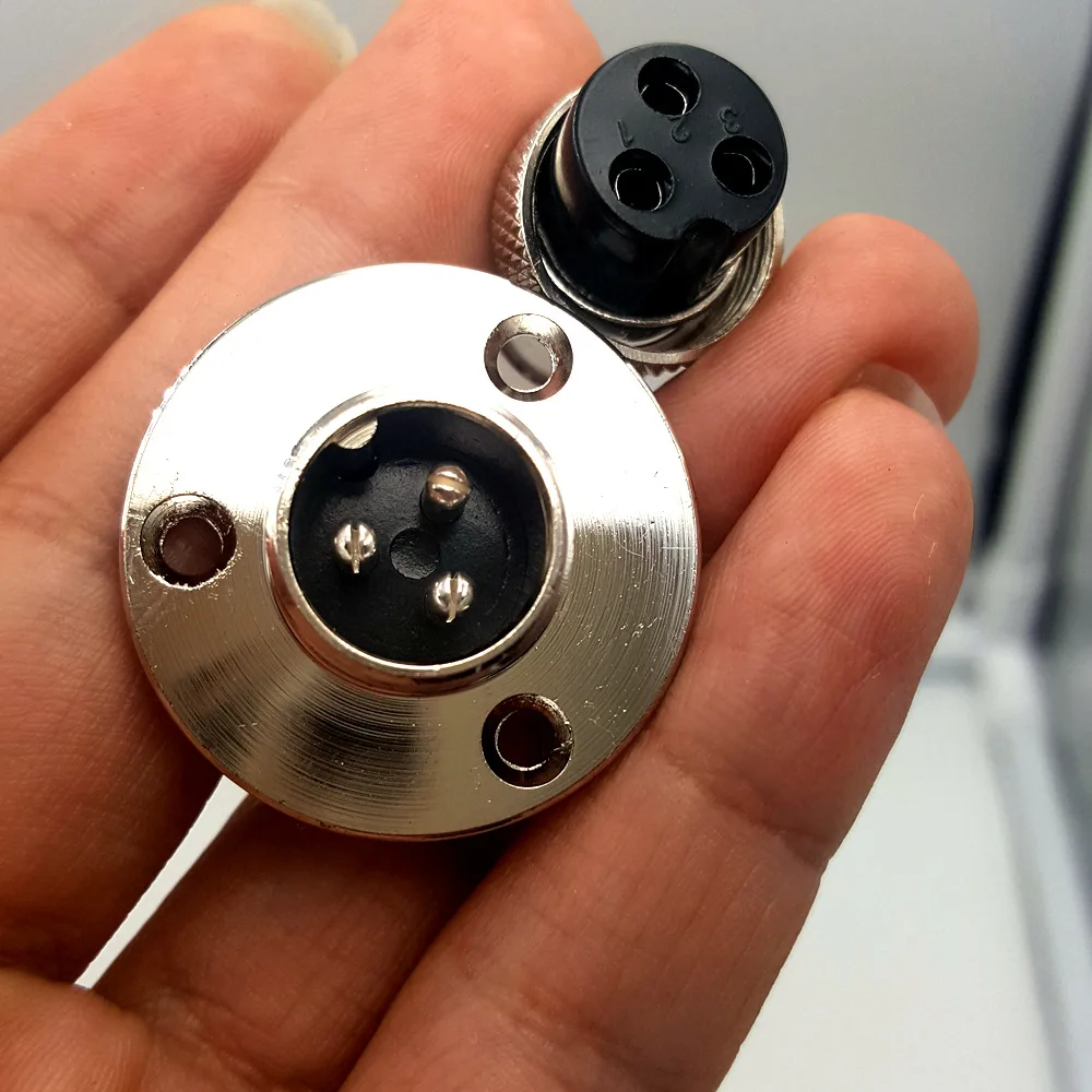 

1Set GX16 3PIN Flanged Aviation Plug Socket Male + Female Aviation Connector with Screws and Nuts