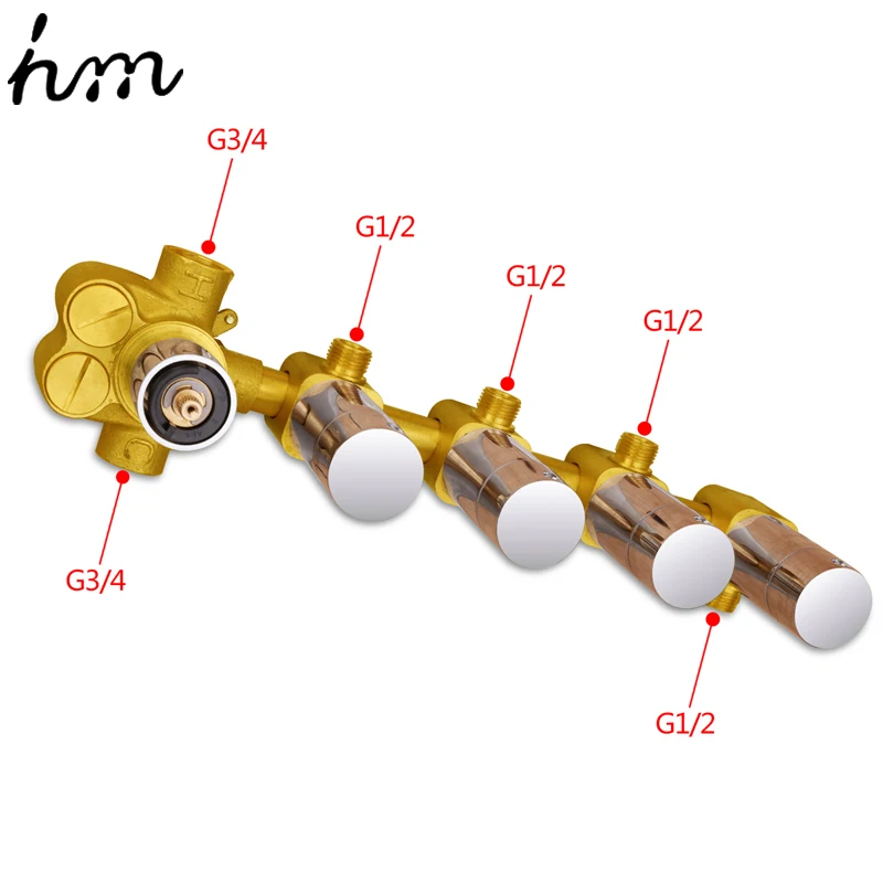 Термостатический смеситель для душа hm кран из латуни хром с большим потоком 5