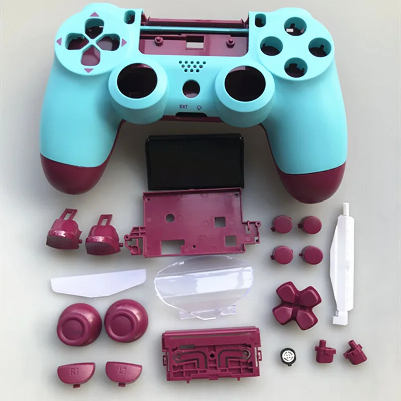 

Custom Full shell and buttons mod kit For jds 040 JDM 040 DualShock 4 PlayStation 4 PS4 Pro Controller Housing Berry Blue Case