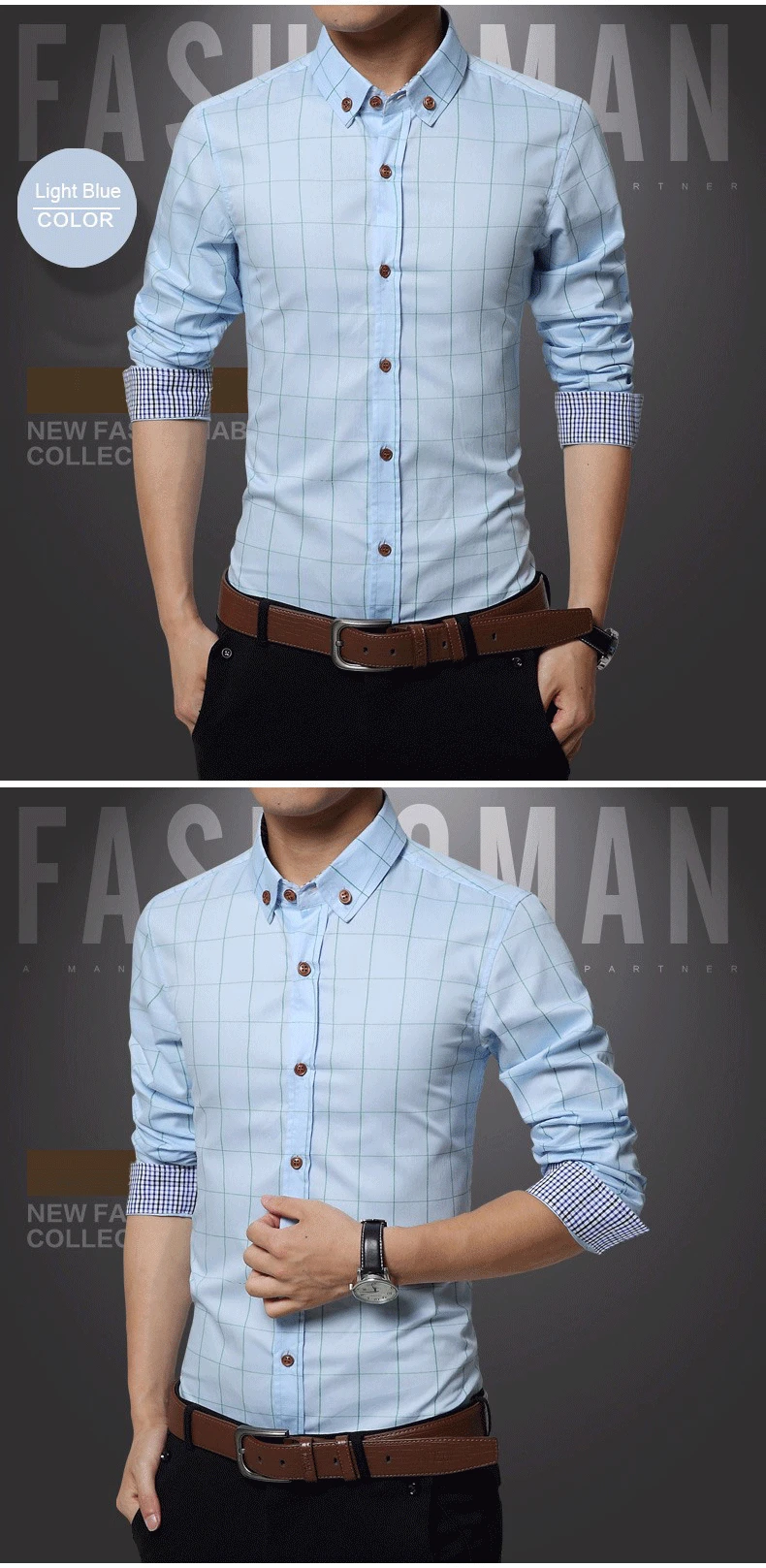 Новая коллекция модных осенних свитеров Для мужчин одежда Slim Fit Для мужчин рубашка с длинными рукавами Для мужчин клетчатая хлопковая Повседневное Для мужчин рубашка социальных размера плюс M-5XL