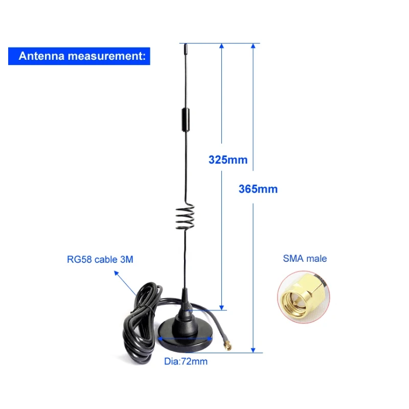 

2018 новая Wifi антенна медный осциллятор с высоким коэффициентом усиления LTE 4G всенаправленная антенна RG174 кабель 3 метра питатель SMA разъем