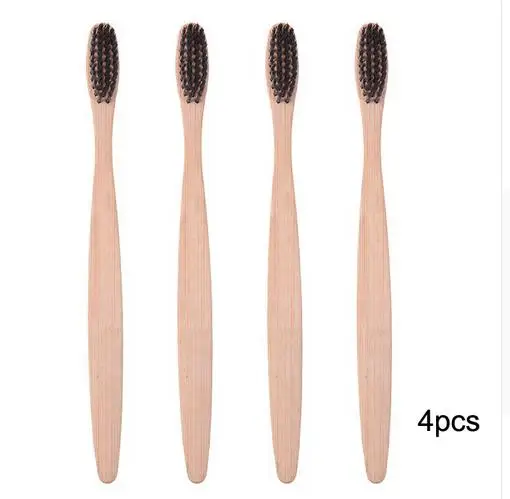 4pcs 10/4 шт./лот древесины зубная щетка "Радуга" бамбуковой ручкой Зубная щётка мягкие волокна отбеливание Радуга деревянная ручка зубная мягкий набор кистей для макияжа - Цвет: 4pcs