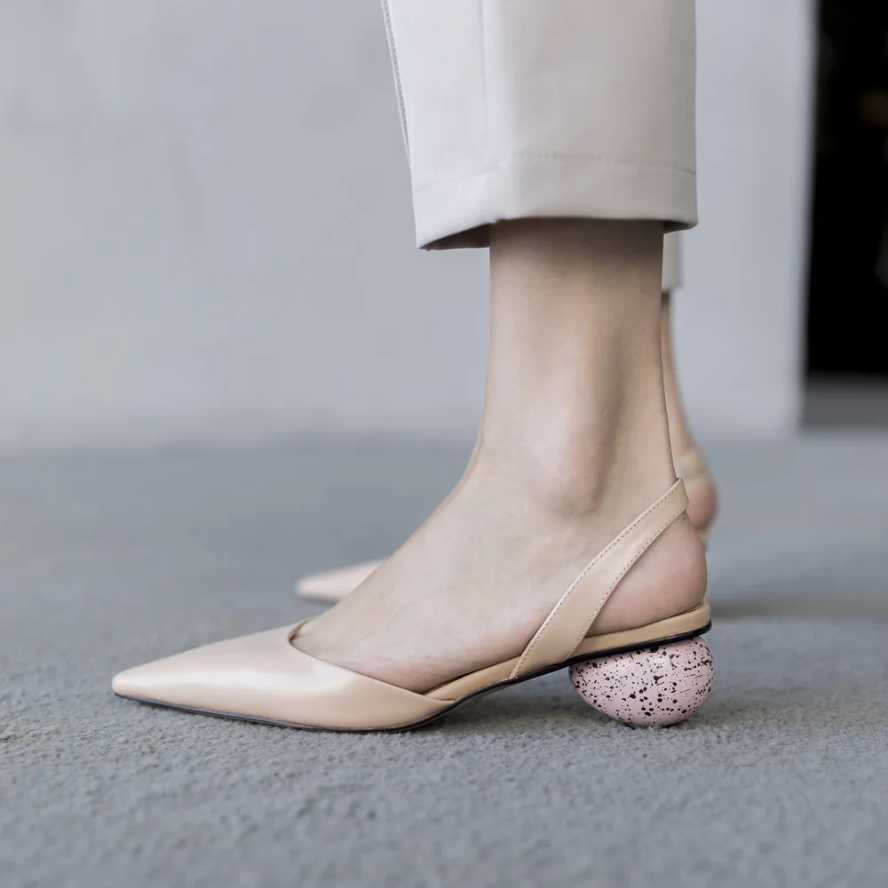 

MORAZORA 2021 new fashion full genuine leather shoes women sandals round high heels pointed toe ladies wedding shoes woman