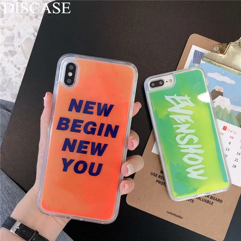 DISCASE светящийся динамический песок чехол для телефона iphone 8 7 6 6s plus X XR XS MAX ярких